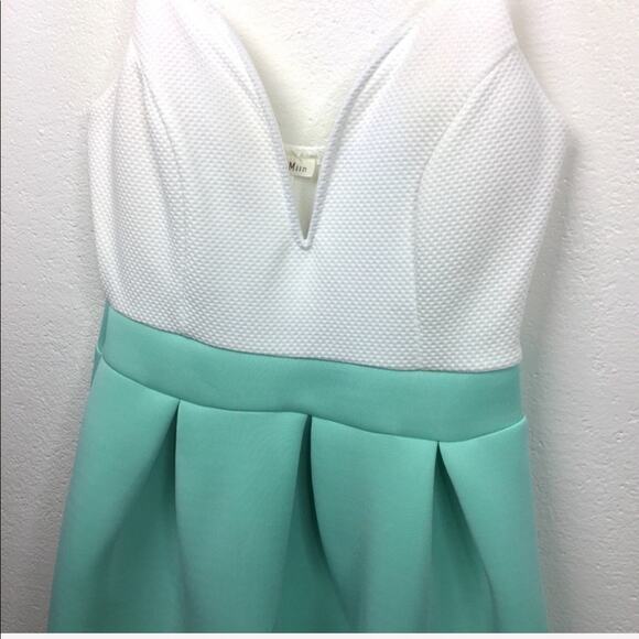 Miin Colorblock Sweetheart Scuba Dress Size Small - Picture 2 of 6